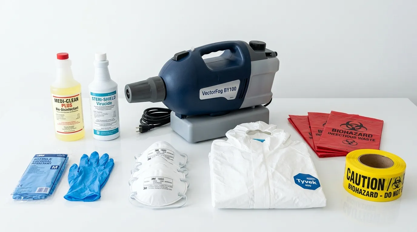 Professional biohazard remediation crew working in Doraville